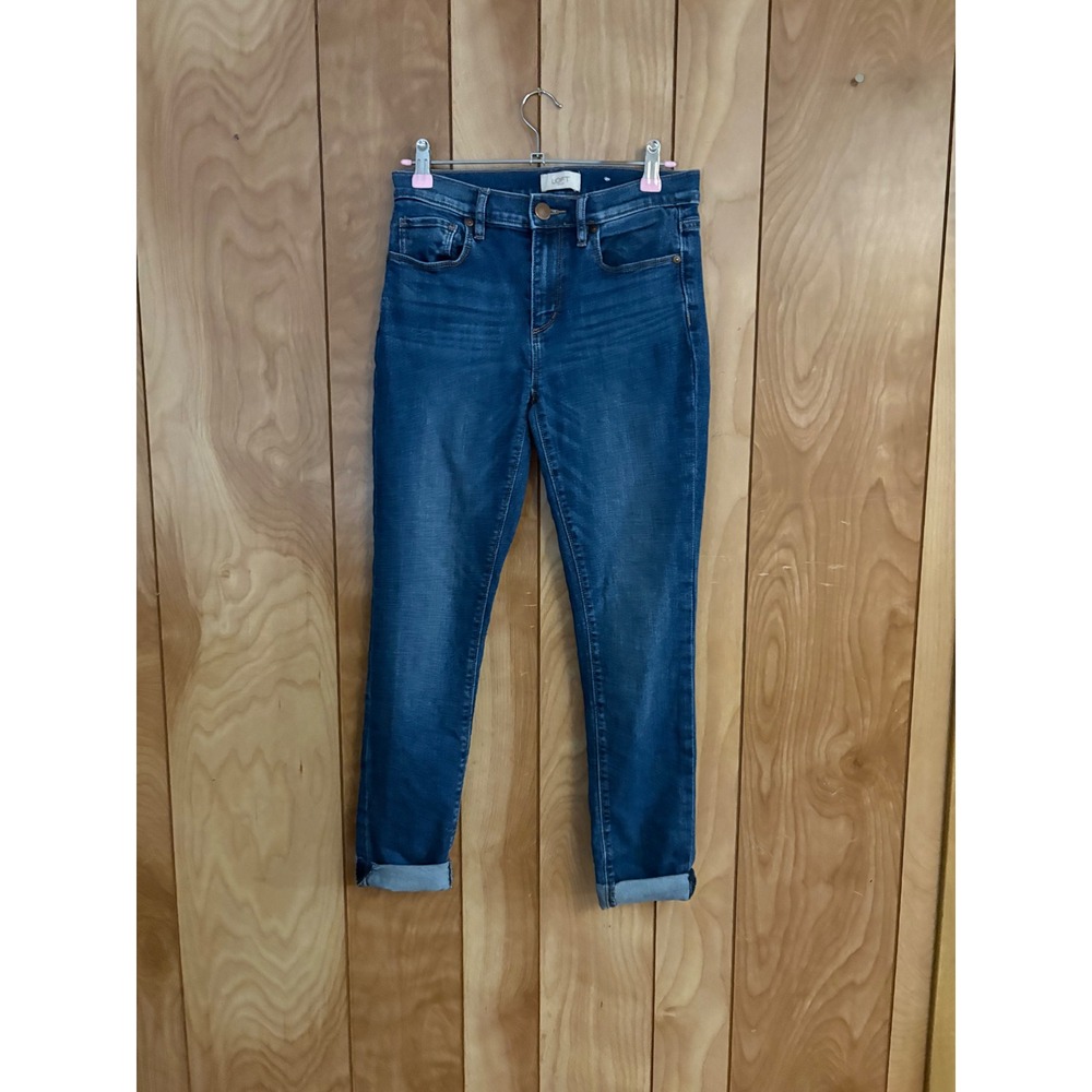 Loft Outlet Modern Skinny High Rise Jeans Blue Dark Wash Size 0 Slim Denim